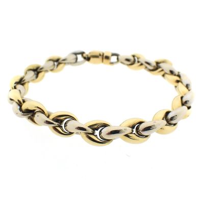 Image 1 of Two-tone gold anchor link bracelet