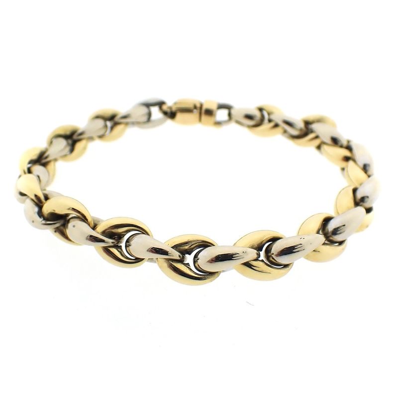 Image 1 of Two-tone gold anchor link bracelet