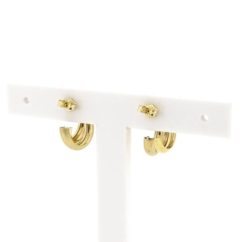 Image 4 of Matte gold semicircular earrings