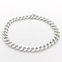 Silver bracelet; gourmet link | 21 cm