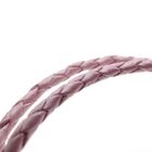 Image 4 of Pandora Moments double-woven pink leather bracelet; Silver; | Ø 64 mm