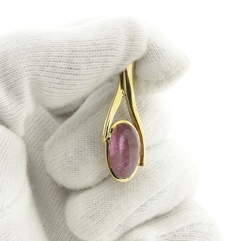 Image 8 of 18 carat gold pendant with pink tourmaline