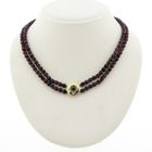 Image 1 of Antique glass bead necklace with gold clasp