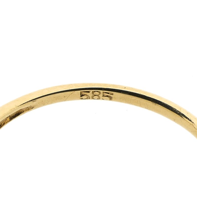 Image 7 of Gold solitaire ring with diamond; 0.005 ct.