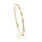 Image 1 of Gold closed Figaro link bracelet