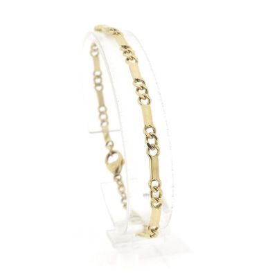 Image 1 of Gold closed Figaro link bracelet