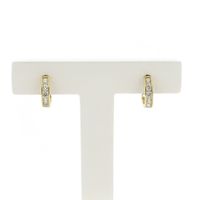 9 crt. Flap hoop earrings with zirconia | Ø 11.1 mm