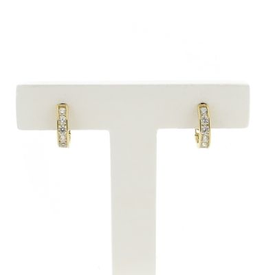 Image 1 of 9 crt. Flap hoop earrings with zirconia | Ø 11.1 mm