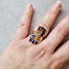 Image 2 of 22 carat gold cocktail ring with sapphire