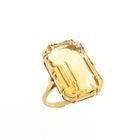 Image 1 of Gold ring set with synthetic yellow gemstone