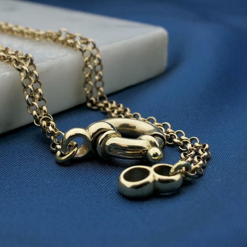 Image 9 of Gold jasseron link necklace | 40 cm