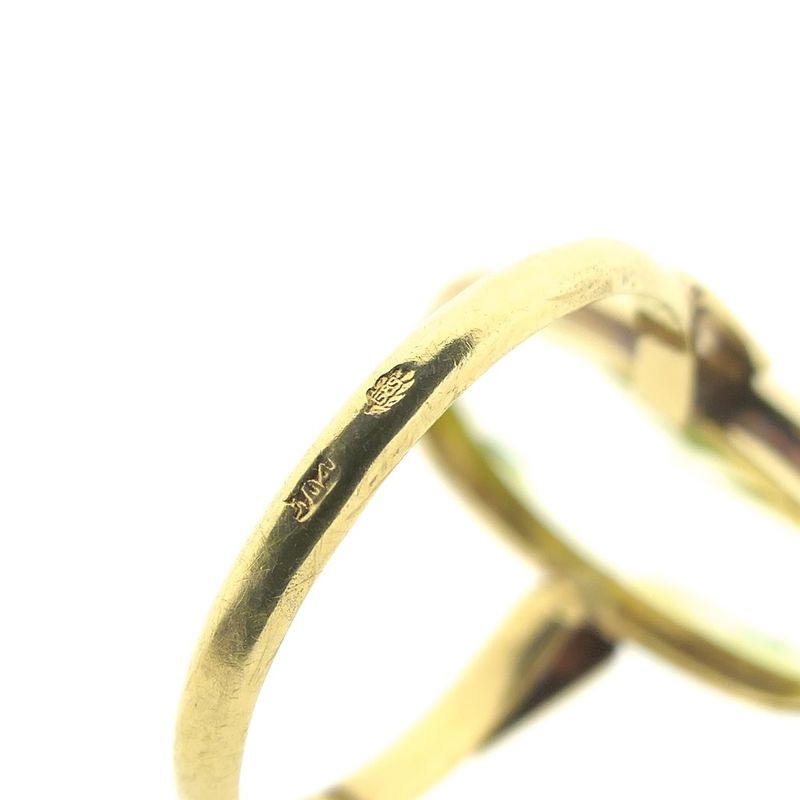 Image 8 of Gold ring with green beryl | Vintage/antique