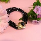 Image 8 of Glass bead bracelet with gold clasp