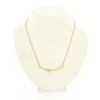 Gold cobra link necklace with fixed pendant | 41.5 cm