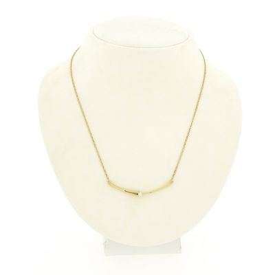 Gold cobra link necklace with fixed pendant | 41.5 cm Image 1 of Gold cobra link necklace with fixed pendant | 41.5 cm