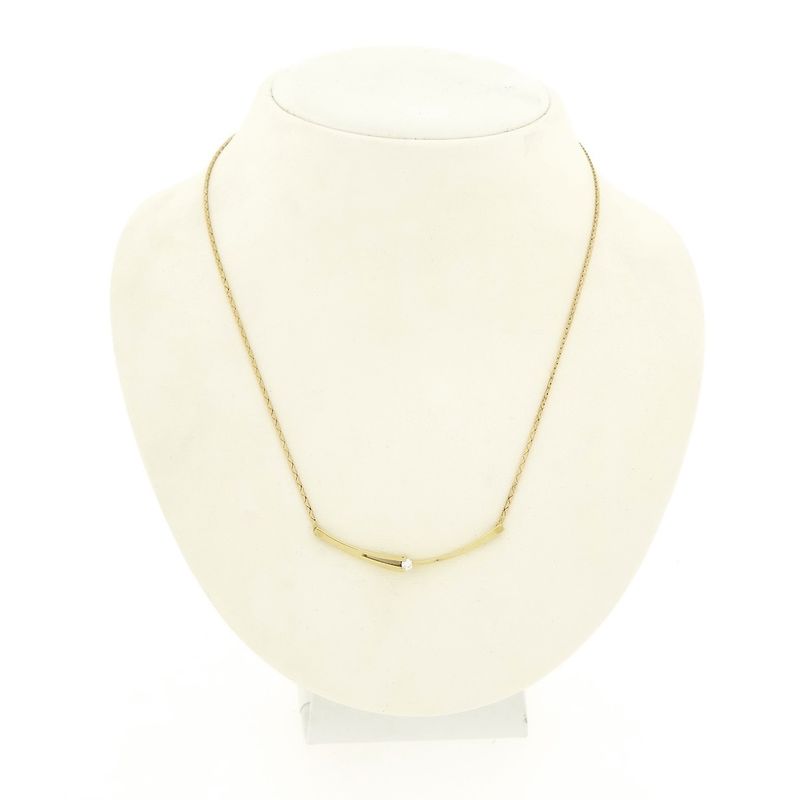 Image 1 of Gold cobra link necklace with fixed pendant | 41.5 cm