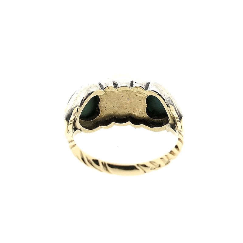 Image 8 of Gold and silver ring with aventurine, pearl and turquoise