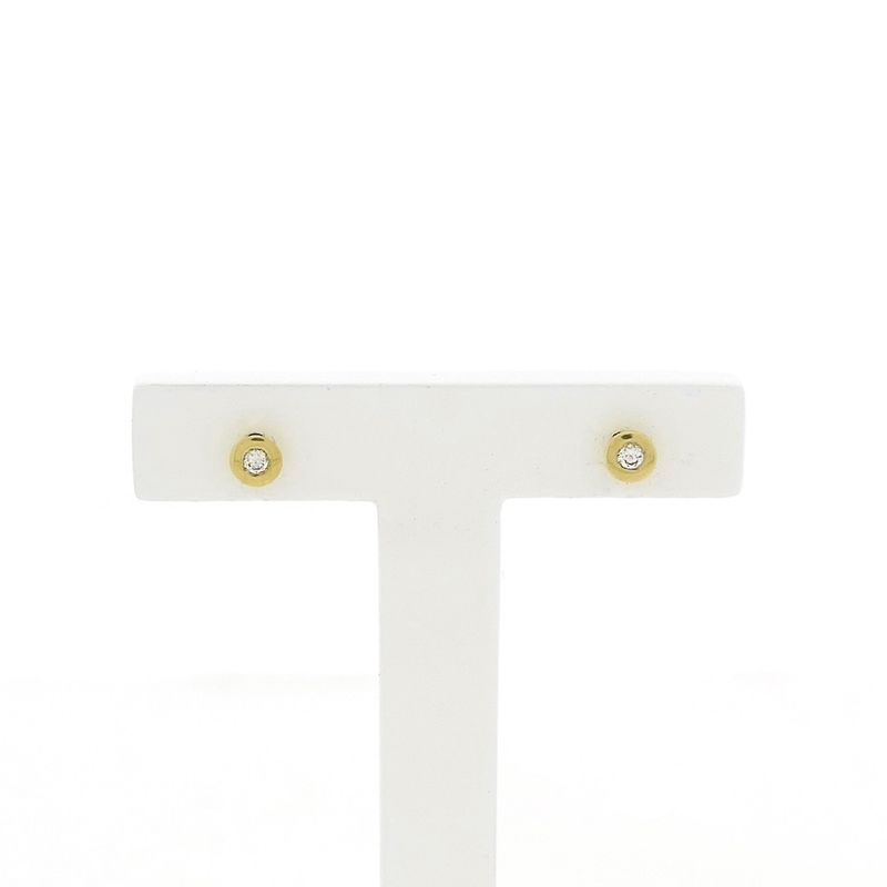 Image 1 of Gold stud earrings with diamond | 0.10 ct.