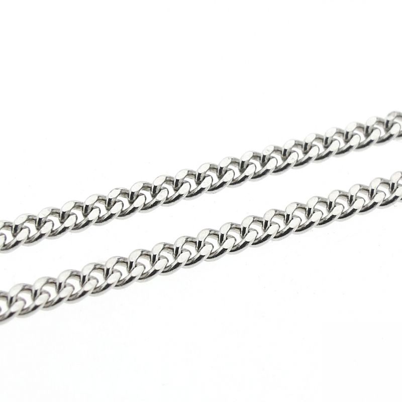 Image 4 of White gold gourmet link necklace | 46.5 cm