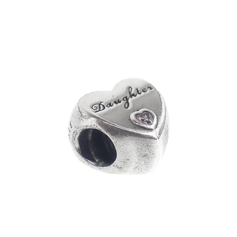 Image 3 of Pandora Moments charm; Silver; Daughter Heart