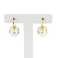 Gold earrings with artificial pearls | Vintage