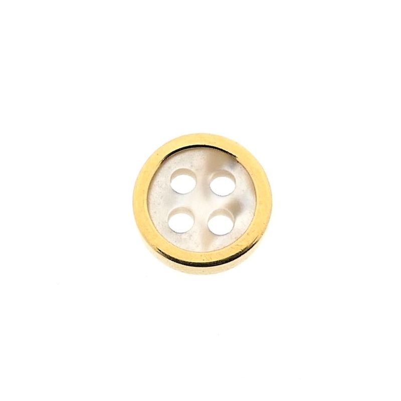 Image 1 of Gold button with mother of pearl