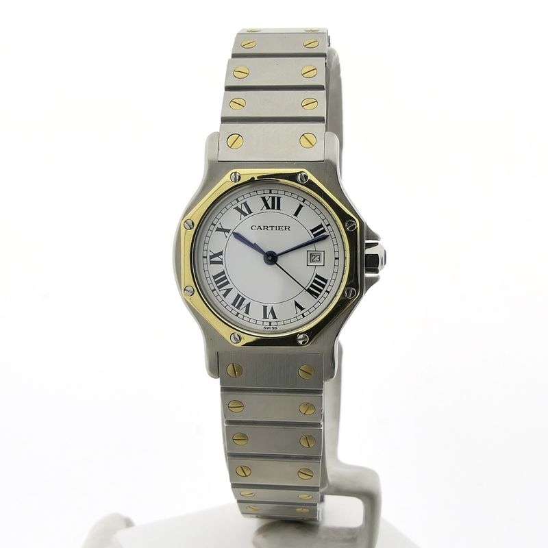 Image 7 of Cartier Santos Octagon Automatic 2966; 18k gold/steel watch