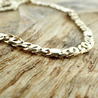 Image 2 of Yellow gold Figaro variation necklace; Men's | 51 cm