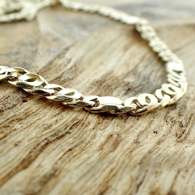 Image 2 of Yellow gold Figaro variation necklace; Men's | 51 cm