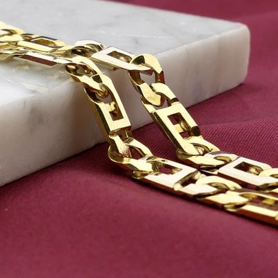Image 2 of Two-tone gold navy link bracelet