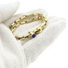 Image 8 of Vintage gold anchor link bracelet with lapis lazuli | 19.5 cm