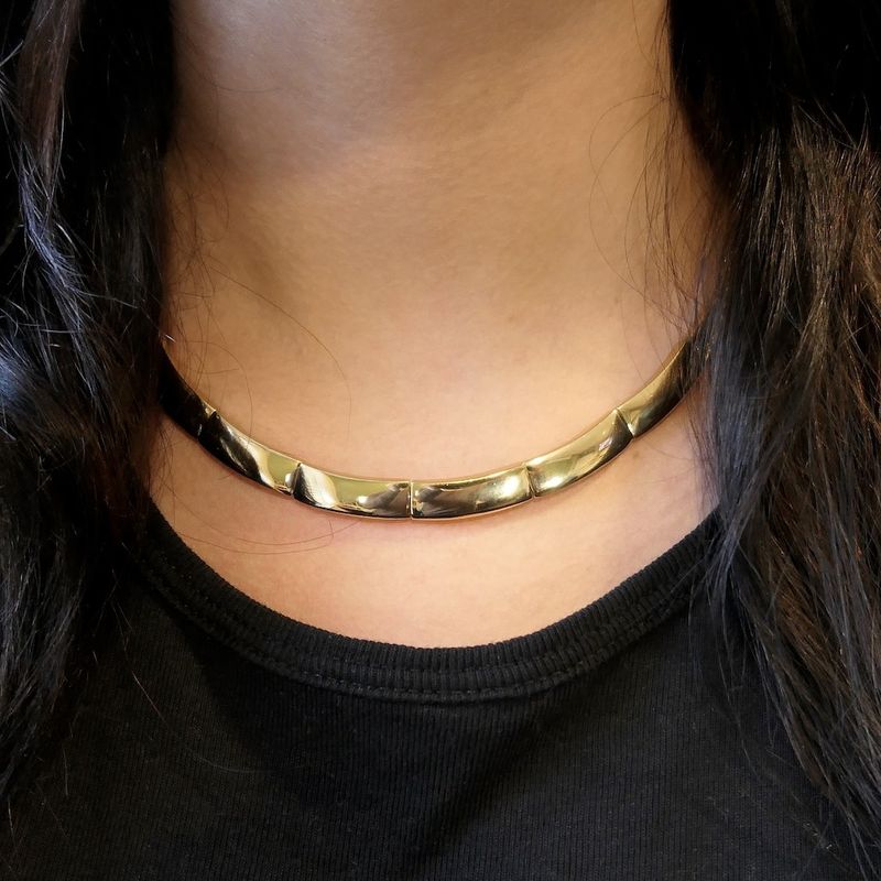 Image 10 of Solid gold women's necklace with bars