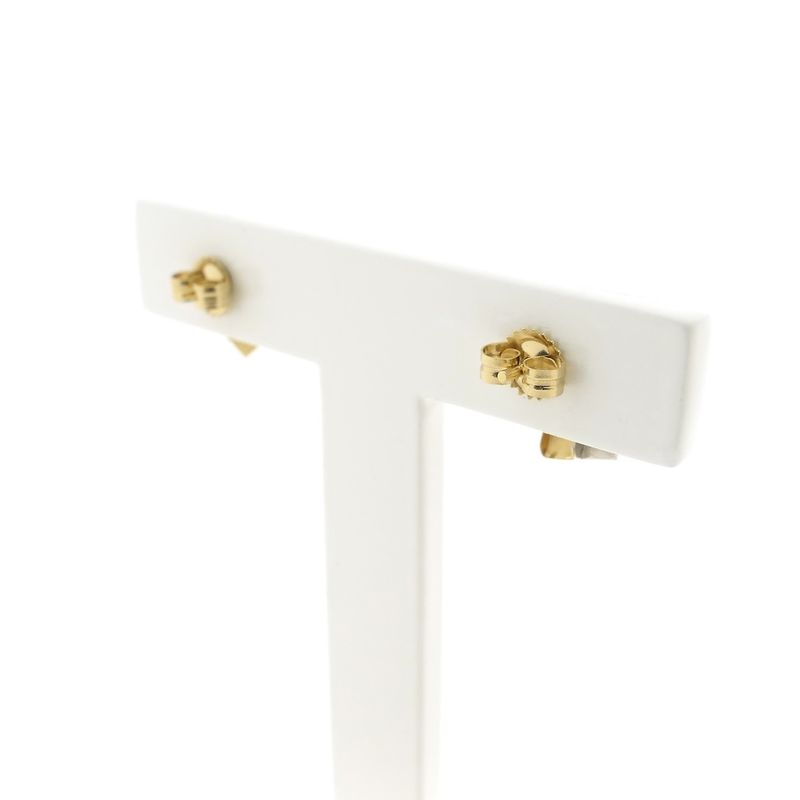 Image 5 of Bicolor gold stud earrings with zirconia