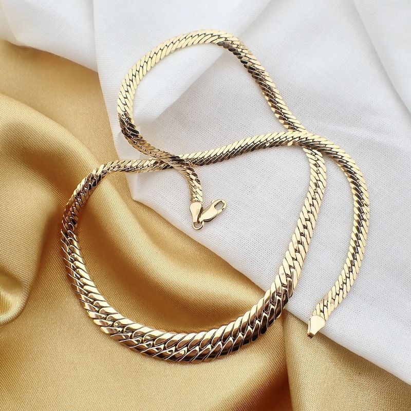 Image 8 of Gold gourmet link necklace | 45 cm