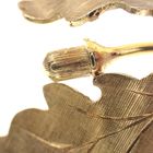 Image 3 of Gold brooch nature design; oak leaf