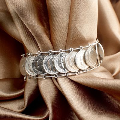 Image 1 of Silver Queen Wilhelmina coin bracelet | 17 cm