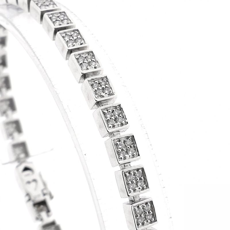 Image 2 of White gold link bracelet with diamond; 0.68 ct.