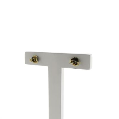 Image 2 of Bicolor gold stud earrings with zirconia
