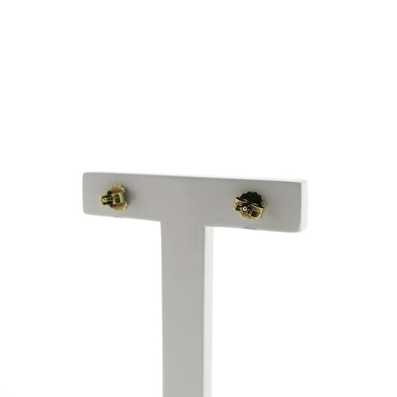 Image 2 of Bicolor gold stud earrings with zirconia
