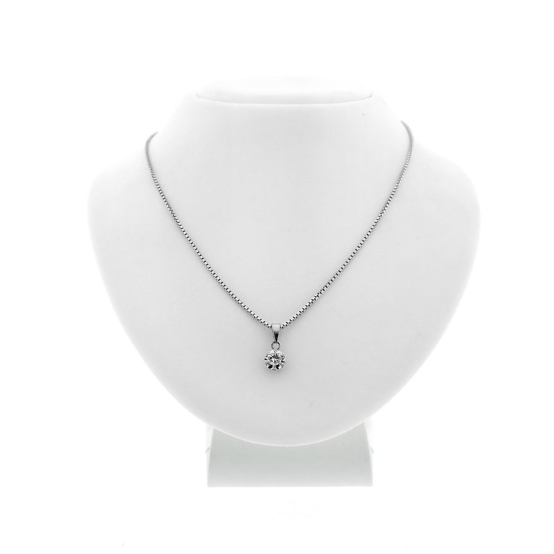 Image 7 of White gold Venetian necklace with pendant | 0.23 ct. diamond | 40 cm