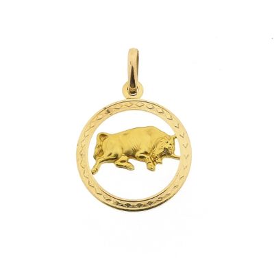 Image 1 of 18 carat gold zodiac sign pendant; Taurus