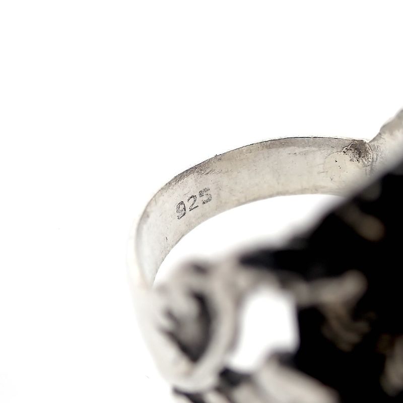 Image 4 of Silver floral fantasy ring with glass