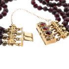 Image 5 of Antique garnet bead bracelet with gold decorative clasp with pearl