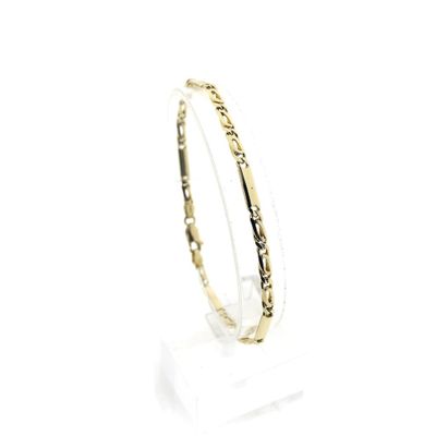 Image 1 of Gold closed Figaro link bracelet