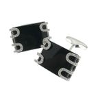 Image 1 of Exclusive white gold cufflinks with onyx and diamond 1.08 ct.