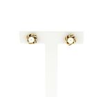 Image 1 of Golden floral stud earrings with cultured pearl