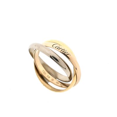 Image 1 of Tricolor gold trinity ring; Cartier