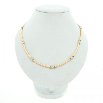 Image 1 of Two-tone gold fantasy link necklace