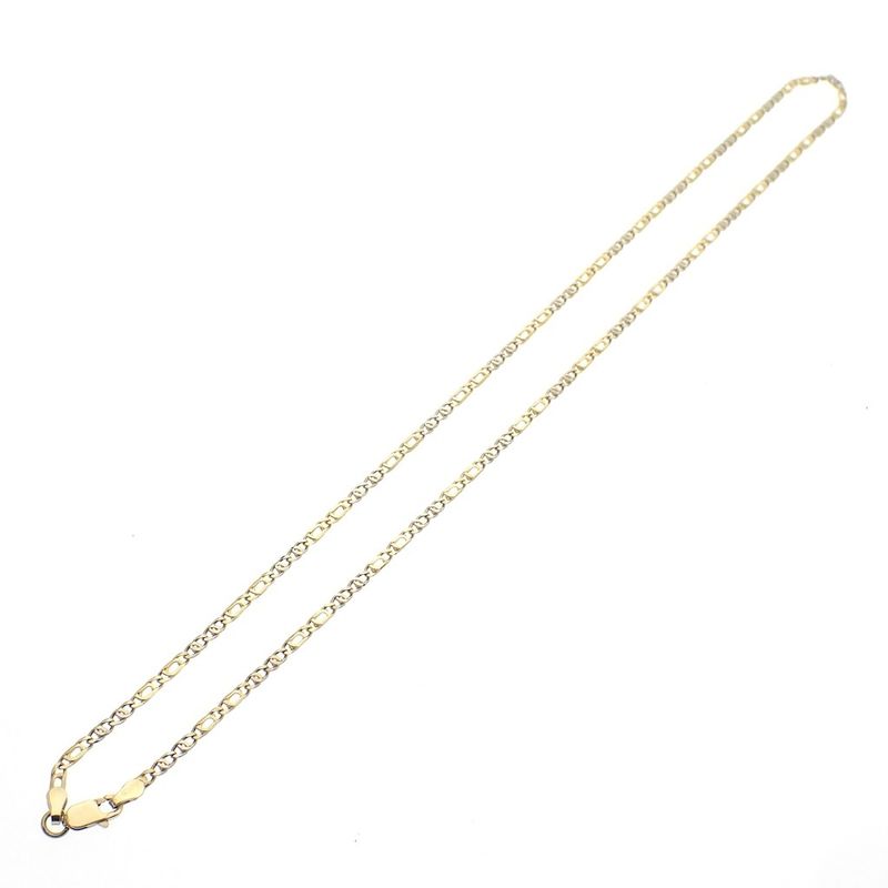 Image 8 of Two-tone gold navy link necklace