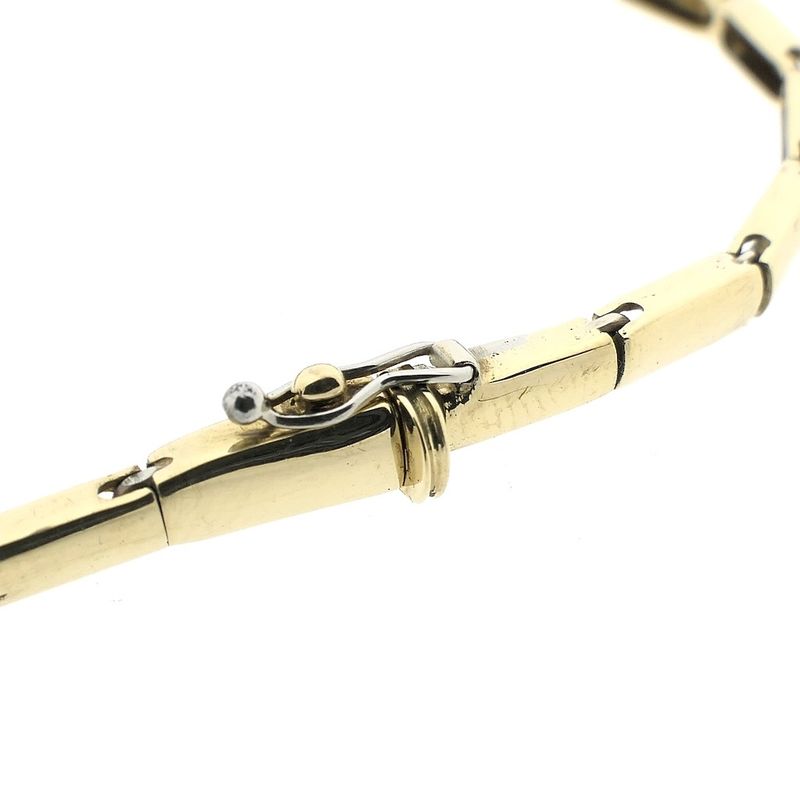 Image 4 of Two-tone gold link bracelet with diamond